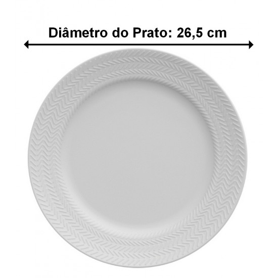 Prato 26,5cm Raso Chevron Porcelana Germer